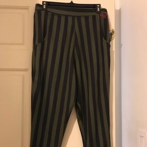 Dance Pants - Olive Green & Black Striped